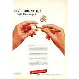 1952 Western Electric 23A Thermistor Telephone Component Vintage Print Ad Art